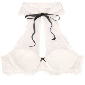 VS DREAM ANGELS WHITE Lace & Collar Demi Bra Top